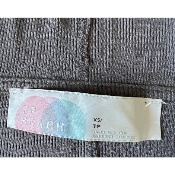 Free People Beach Size XS Avalon Maxi Dress Gray Ribbed Hooded Pockets Lounge - Picture 16 of 16